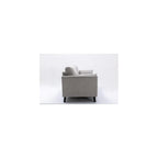 Pemberly Row 77" Sofa, Light Gray Velvet Upholstery, Pocket Coil Springs, Solid Wood Frame, Foam Padding, Dark Brown Legs, Includes 2 Accent Pillows, Transitional Style Living Room Seating, 34 x 77 x