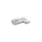 L-Shaped Sectional Cloud Sofa with Chaise Lounge,Convertible Boneless Floor Couch,Modern Comfy Upholstered Deep Seat Corner Sofa Bed Furniture for Living Room,No Assembly (White,Right-Facing Chaise)