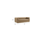 Modway Leif Performance Velvet Upholstered Sofa – 89 Inch Modern Tuxedo Sofa – Comfy 3 Seater Velvet Couch