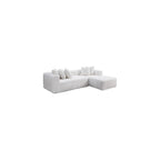 L-Shaped Sectional Cloud Sofa with Chaise Lounge,Convertible Boneless Floor Couch,Modern Comfy Upholstered Deep Seat Corner Sofa Bed Furniture for Living Room,No Assembly (White,Right-Facing Chaise)