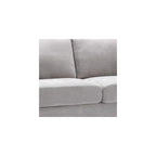 Pemberly Row 77" Sofa, Light Gray Velvet Upholstery, Pocket Coil Springs, Solid Wood Frame, Foam Padding, Dark Brown Legs, Includes 2 Accent Pillows, Transitional Style Living Room Seating, 34 x 77 x