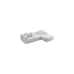 L-Shaped Sectional Cloud Sofa with Chaise Lounge,Convertible Boneless Floor Couch,Modern Comfy Upholstered Deep Seat Corner Sofa Bed Furniture for Living Room,No Assembly (White,Right-Facing Chaise)