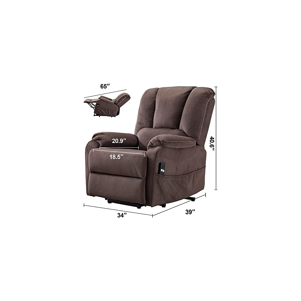 Power Lift Recliners for Elderly Genuine Leather Recliner Electric Reclining Chair Sofa Office Chair with Foot Rest and Remote Control Soft Fabric Sofa