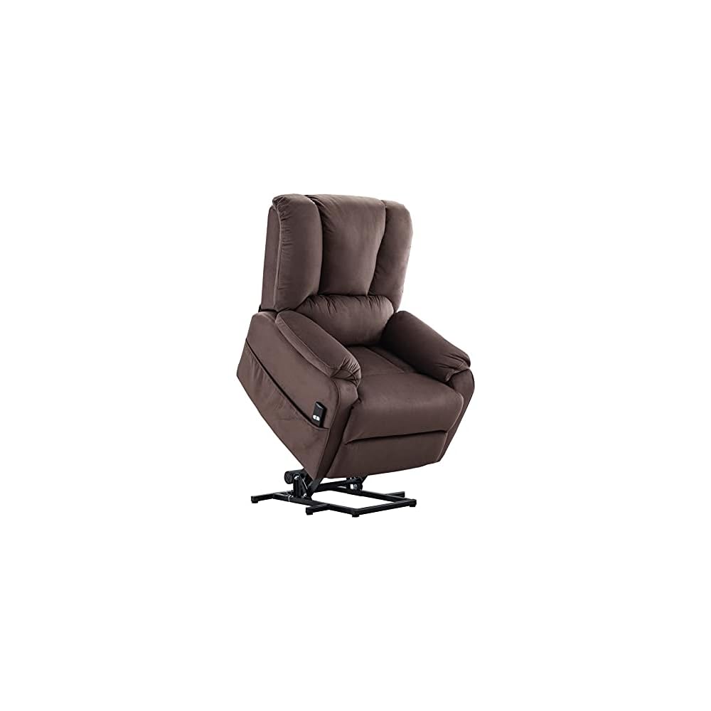 Power Lift Recliners for Elderly Genuine Leather Recliner Electric Reclining Chair Sofa Office Chair with Foot Rest and Remote Control Soft Fabric Sofa