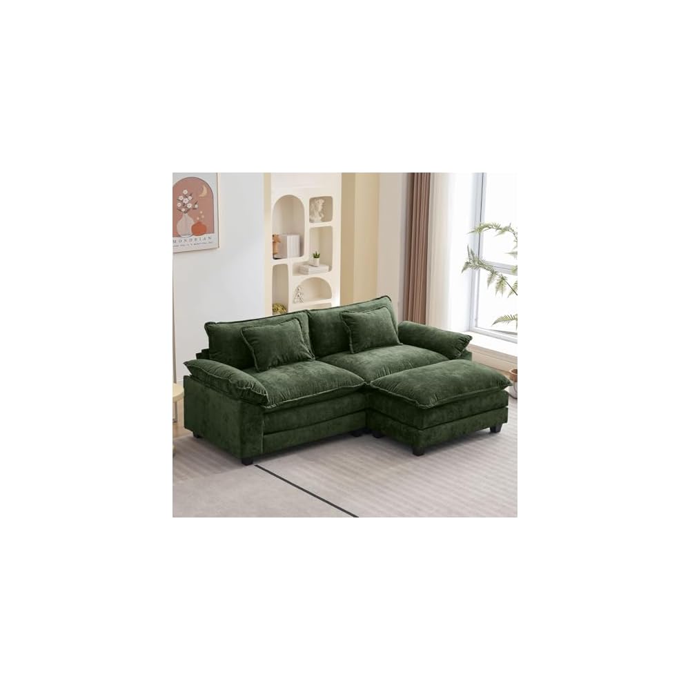 Oprisen 86" Modular Sectional Sofa, Comfy Deep Cloud Couch with Ottoman