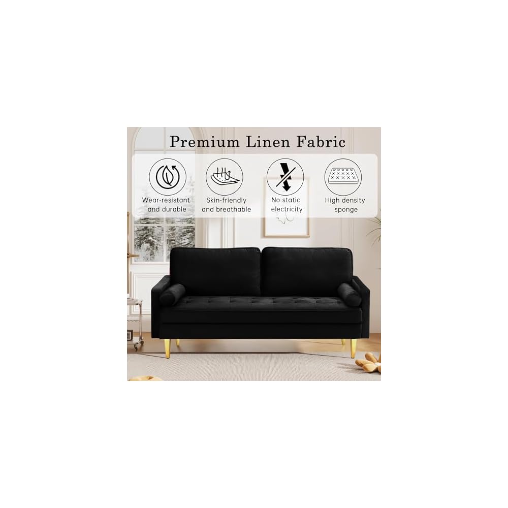 67" Modern Loveseat Sofa Velvet Tufted Sofa Comfortable 2-seat Couch