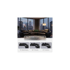 A Ainehome Power Recliner Sectional Couches for Living Room with Bass Speakers, Black Leather Sectional Reclining Corner Sofa Couch Set with Adjustable Headrest/USB Port/Cup Holder/Storage for offices