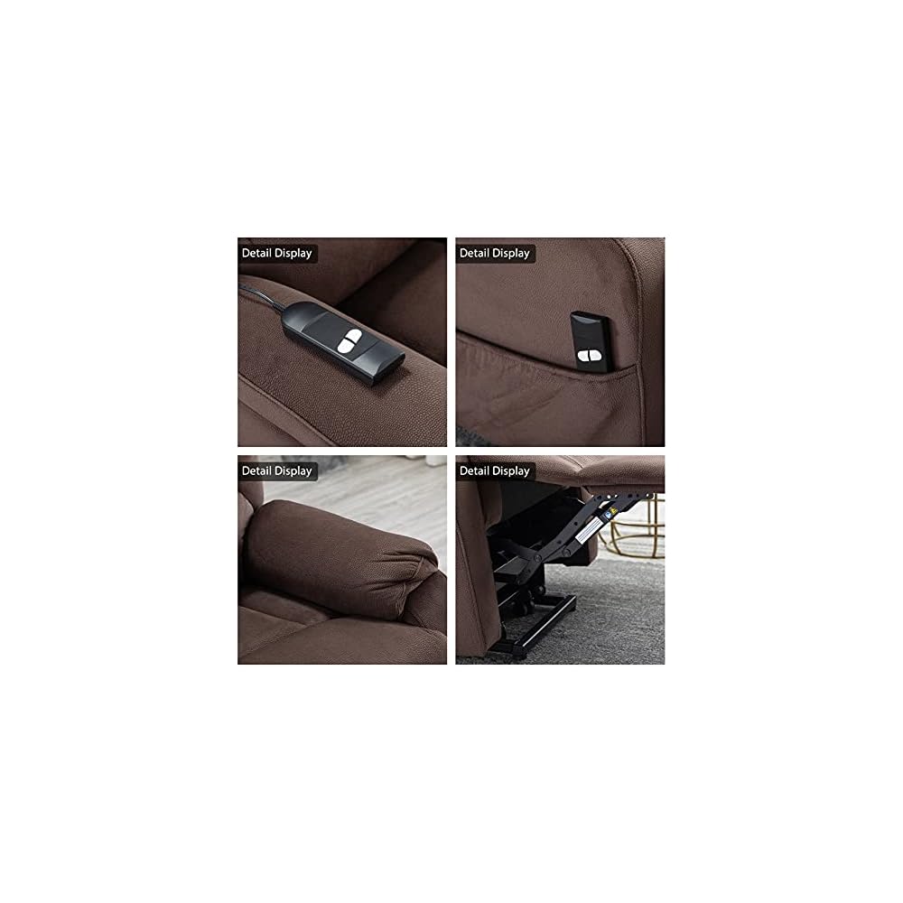 Power Lift Recliners for Elderly Genuine Leather Recliner Electric Reclining Chair Sofa Office Chair with Foot Rest and Remote Control Soft Fabric Sofa