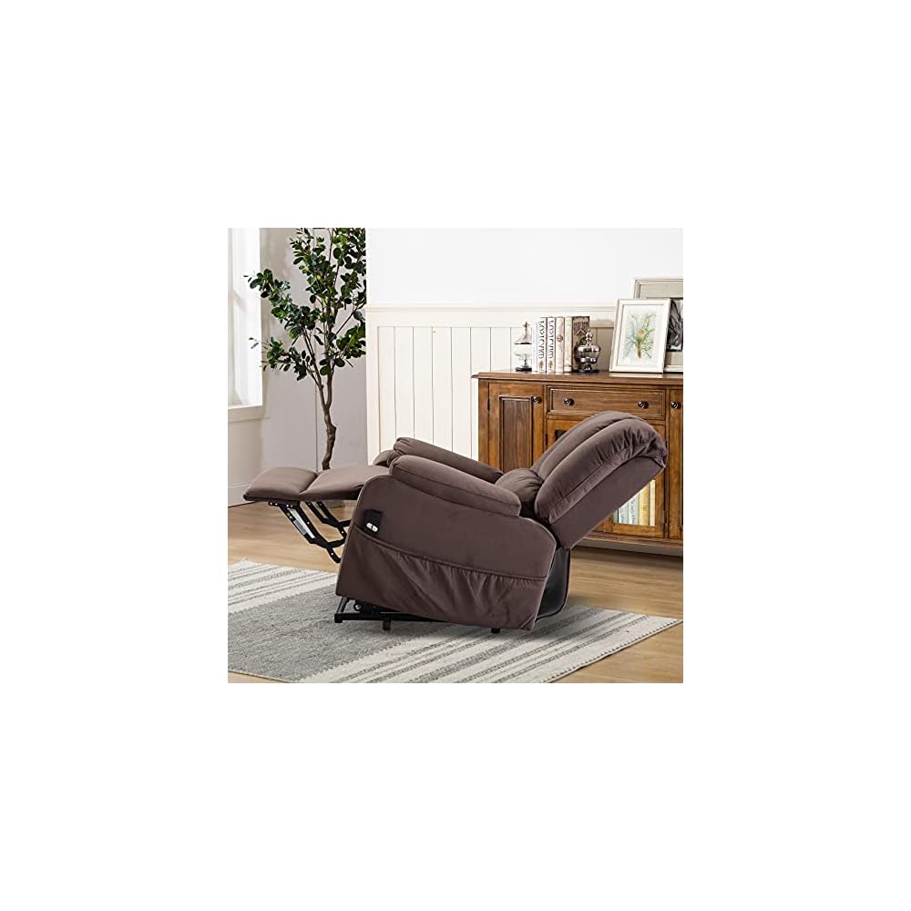 Power Lift Recliners for Elderly Genuine Leather Recliner Electric Reclining Chair Sofa Office Chair with Foot Rest and Remote Control Soft Fabric Sofa