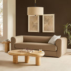 Modway Leif Performance Velvet Upholstered Sofa – 89 Inch Modern Tuxedo Sofa – Comfy 3 Seater Velvet Couch